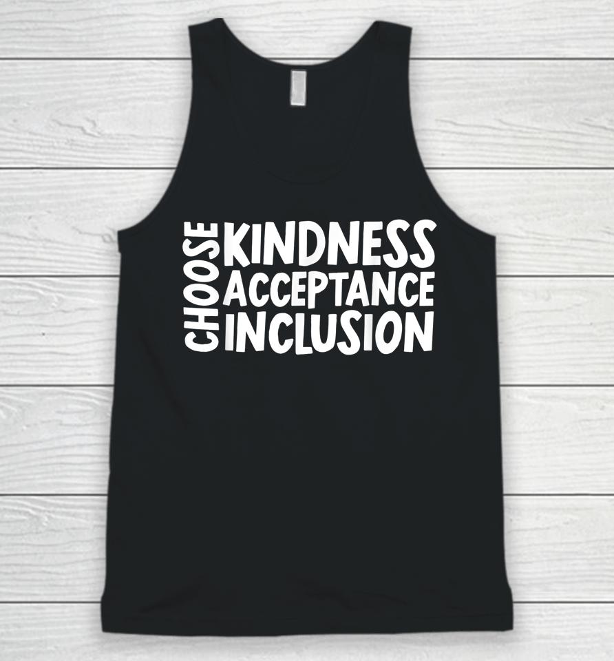 Unity Day Shirt Choose Kindness Acceptance Inclusion Orange Unisex Tank Top