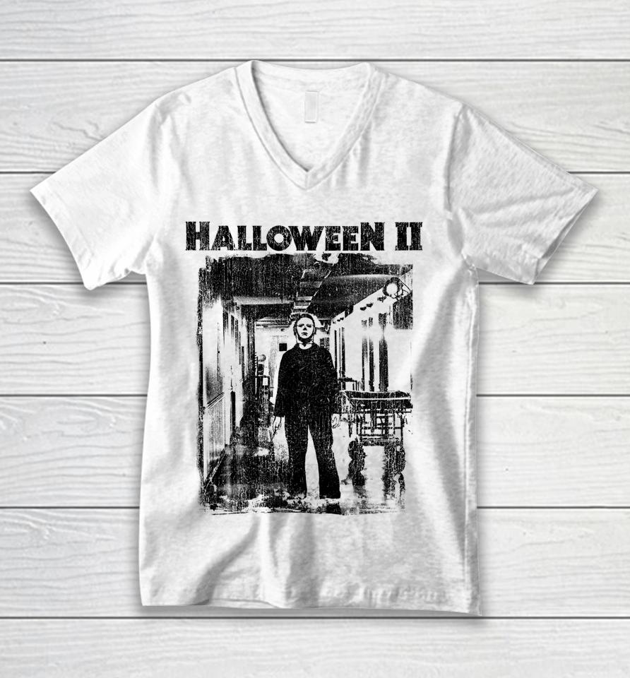 Universal Monsters Halloween 2 Michael Myers Hallway Unisex V-Neck T-Shirt