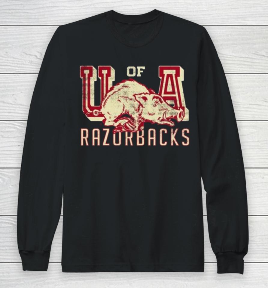 University Of Arkansas Vault Razorbacks Script Long Sleeve T-Shirt