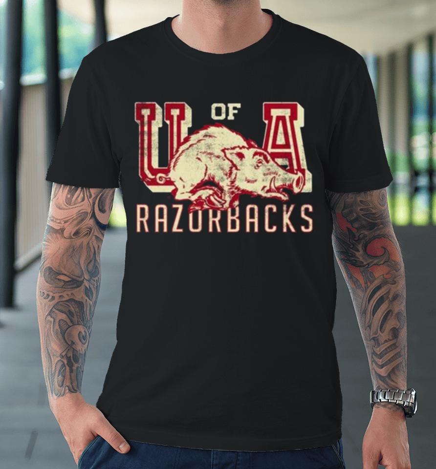 University Of Arkansas Vault Razorbacks Script Premium T-Shirt