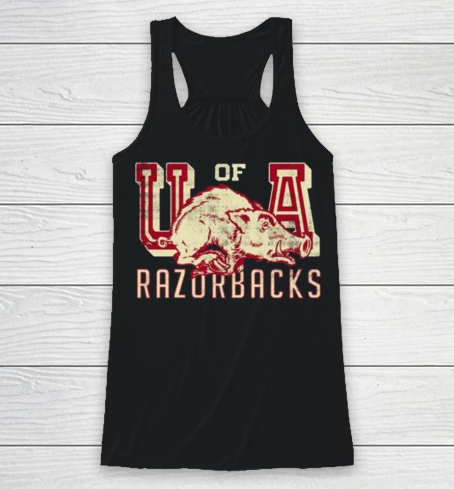 University Of Arkansas Vault Razorbacks Script Racerback Tank