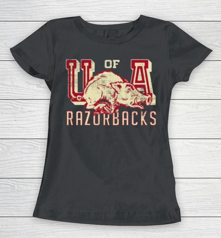 University Of Arkansas Vault Razorbacks Script Women T-Shirt
