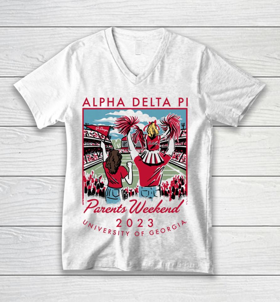 University Of Georgia 2023 Alpha Delta Pi Parents Weekend Unisex V-Neck T-Shirt