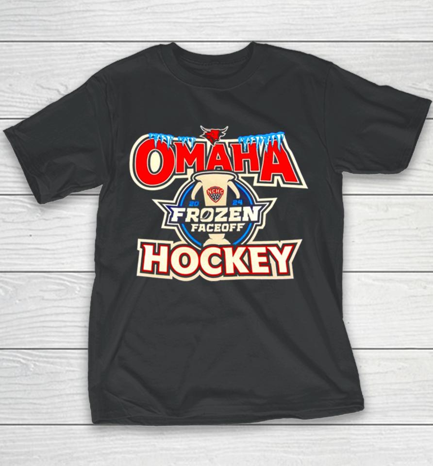 Uno Frozen Faceoff Omaha Hockey 2024 Youth T-Shirt