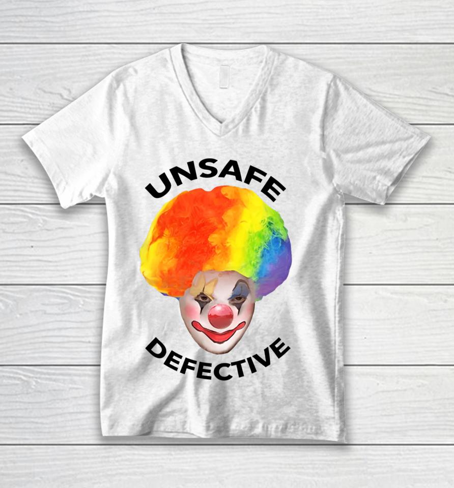 Unsafe Defective Beware The Clown Unisex V-Neck T-Shirt