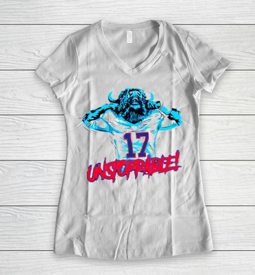 Unstoppable Josh Allen Buffalo Bills Football Women V-Neck T-Shirt