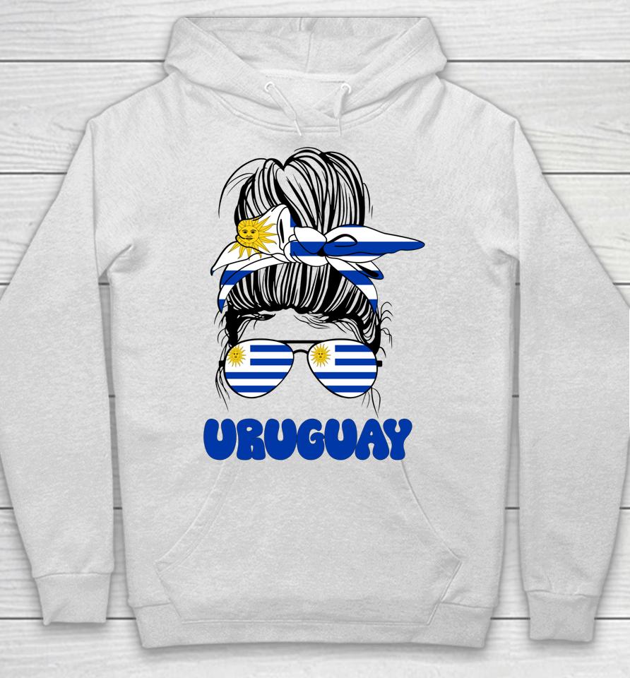 Uruguayan Women Messy Bun Shirt Uruguay Flag For Girls Uruguayan Hoodie