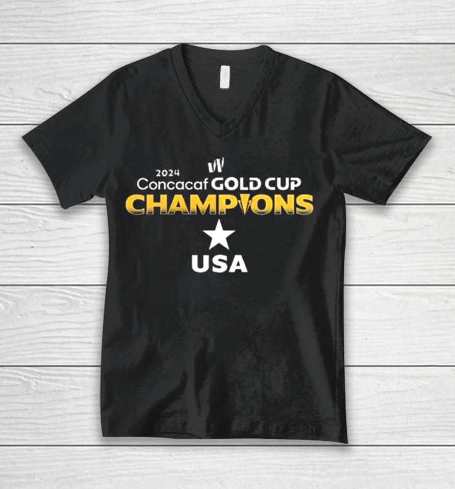 Us Women National Soccer Team Champions Of The 2024 Concacaf W Gold Cup Unisex V-Neck T-Shirt