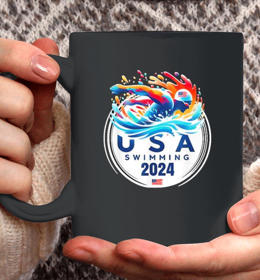 Usa 2024 United States American Sport 2024 Swimming Coffee Mug