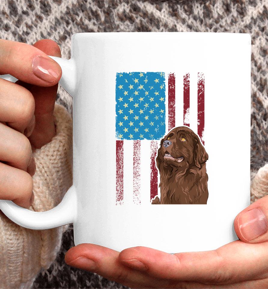 Usa American Flag Patriotic Dog Newfoundland Coffee Mug