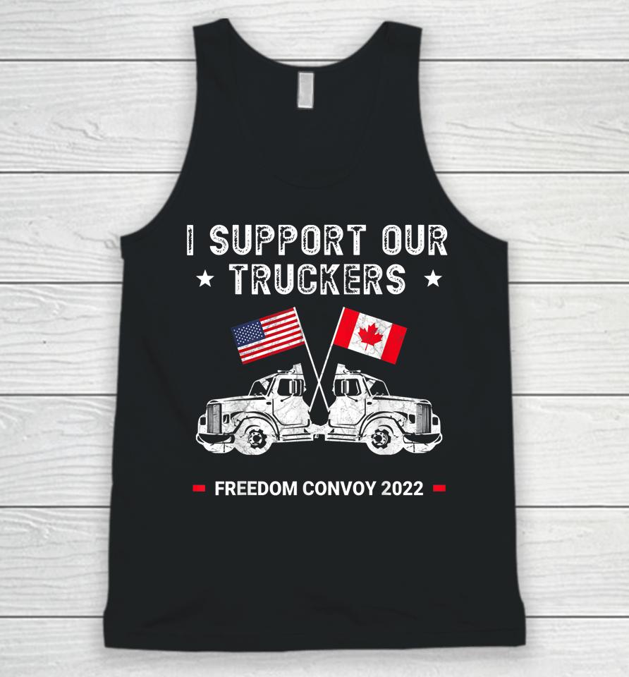 Usa And Canada Support Our Truckers Freedom Convoy 2022 Unisex Tank Top