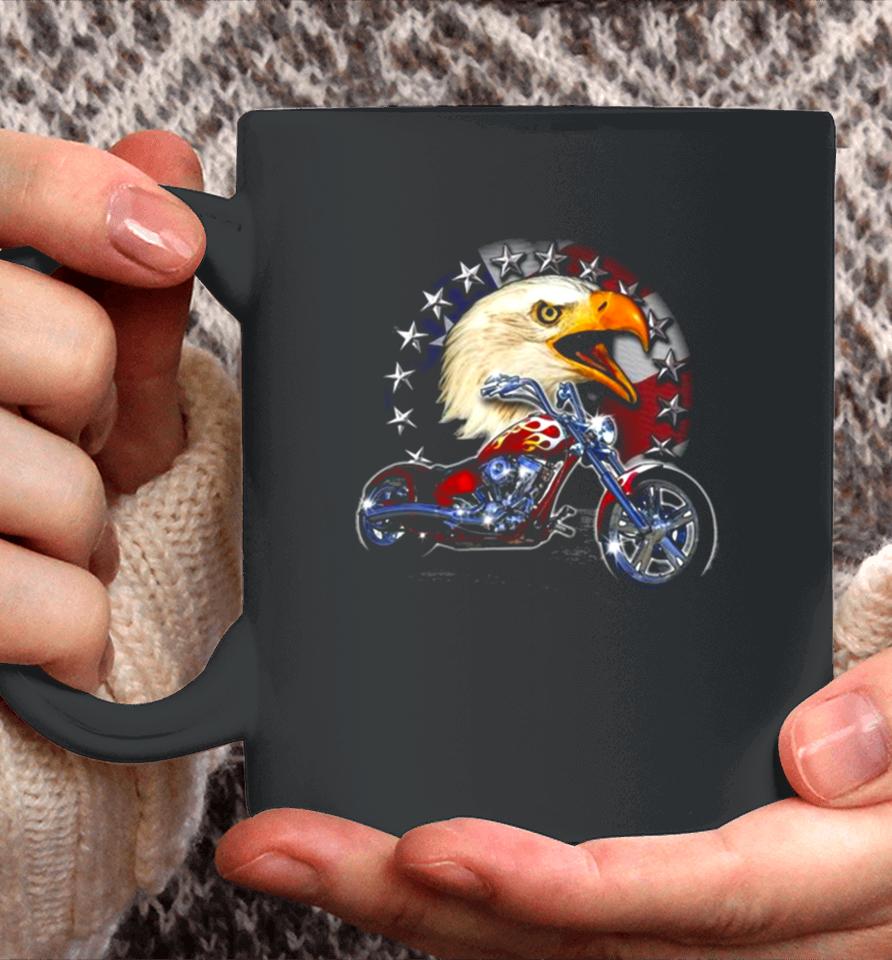 Usa Chopper Bald Eagle Muscle Eagle American Flag Coffee Mug