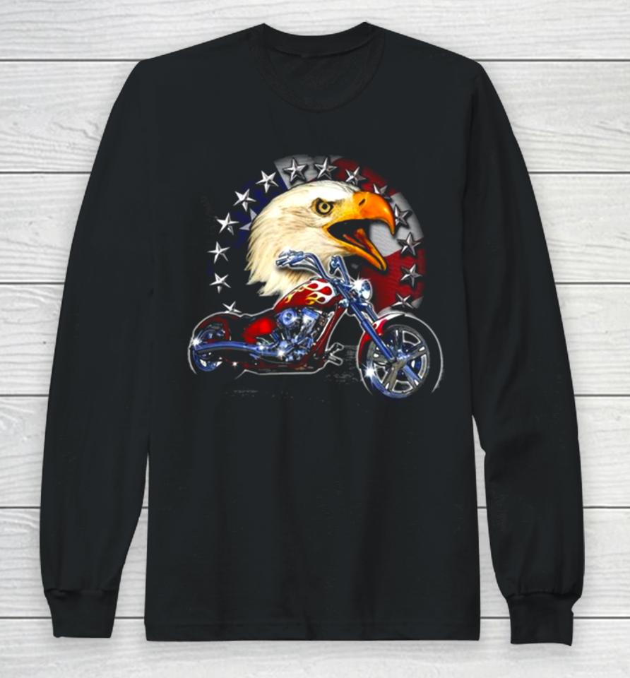 Usa Chopper Bald Eagle Muscle Eagle American Flag Long Sleeve T-Shirt