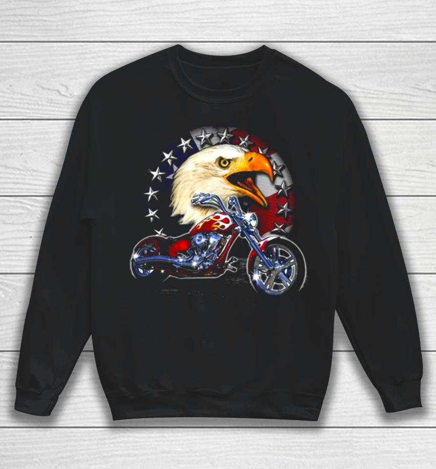 Usa Chopper Bald Eagle Muscle Eagle American Flag Sweatshirt