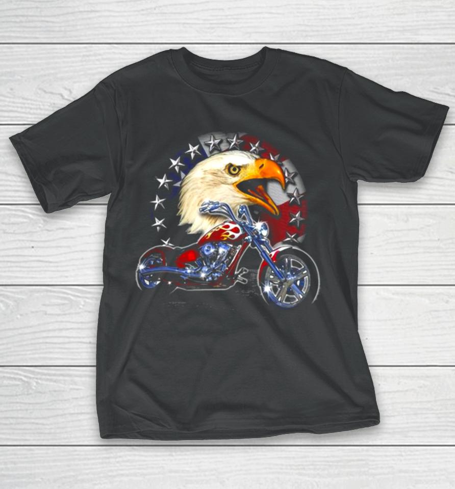 Usa Chopper Bald Eagle Muscle Eagle American Flag T-Shirt