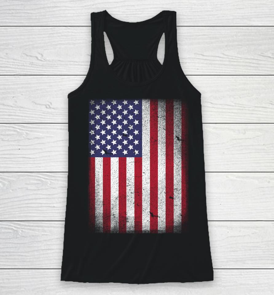 Usa Flag 4Th July American Red White Blue Star Stripes 4 Day Racerback Tank