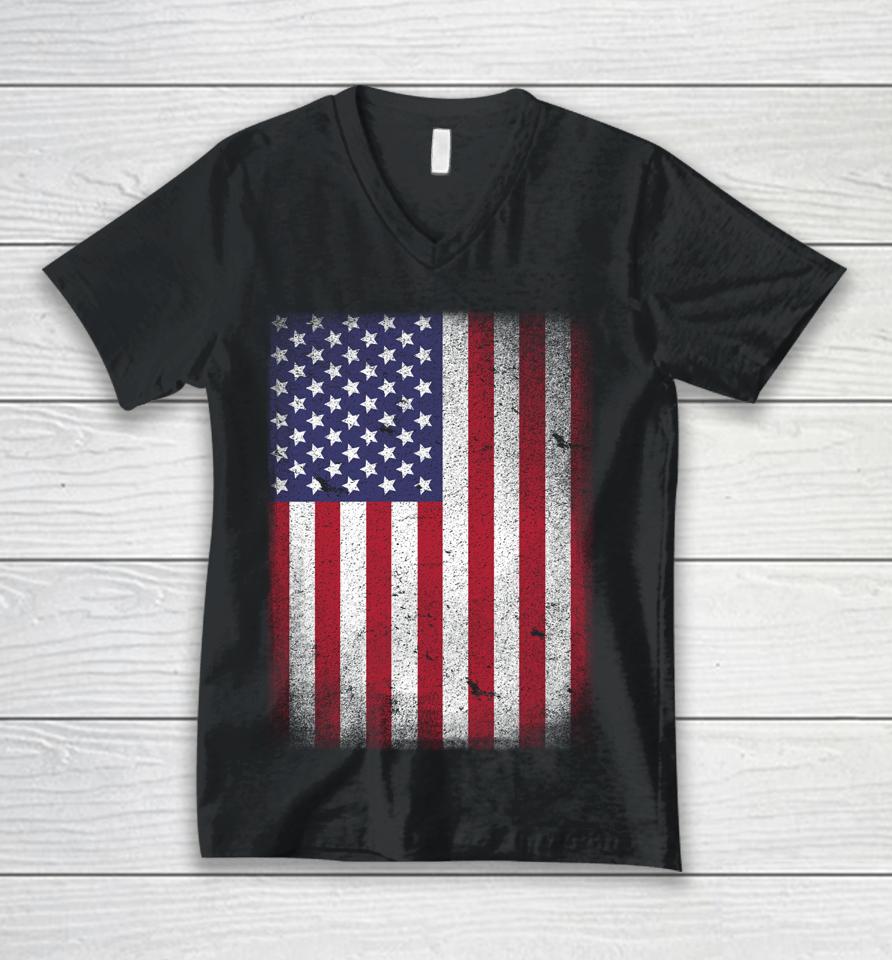 Usa Flag 4Th July American Red White Blue Star Stripes 4 Day Unisex V-Neck T-Shirt