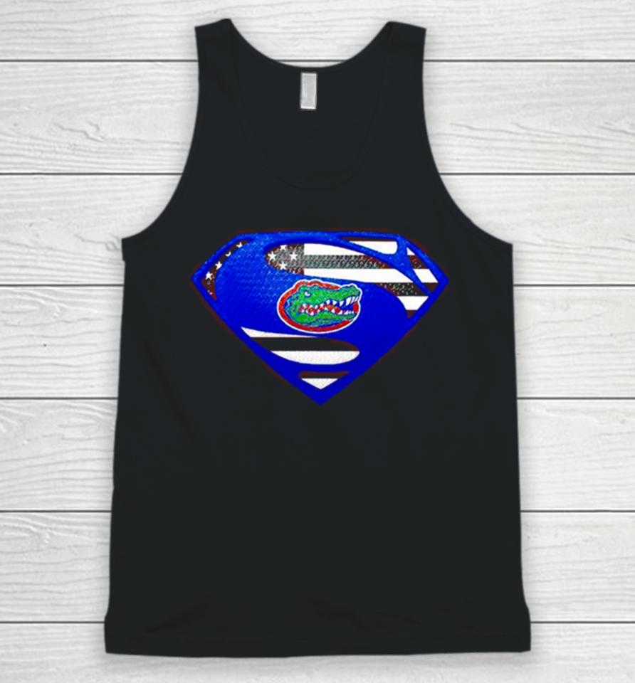 Usa Flag Inside Florida Gators Superman Unisex Tank Top