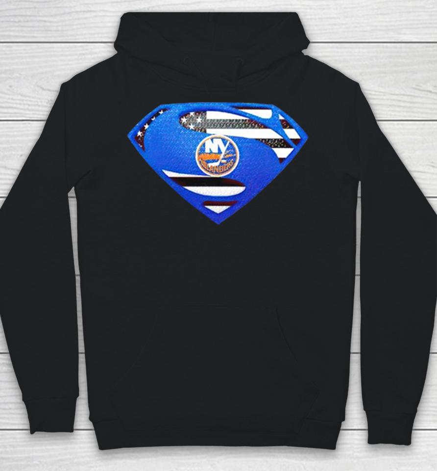 Usa Flag Inside New York Islanders Superman Hoodie
