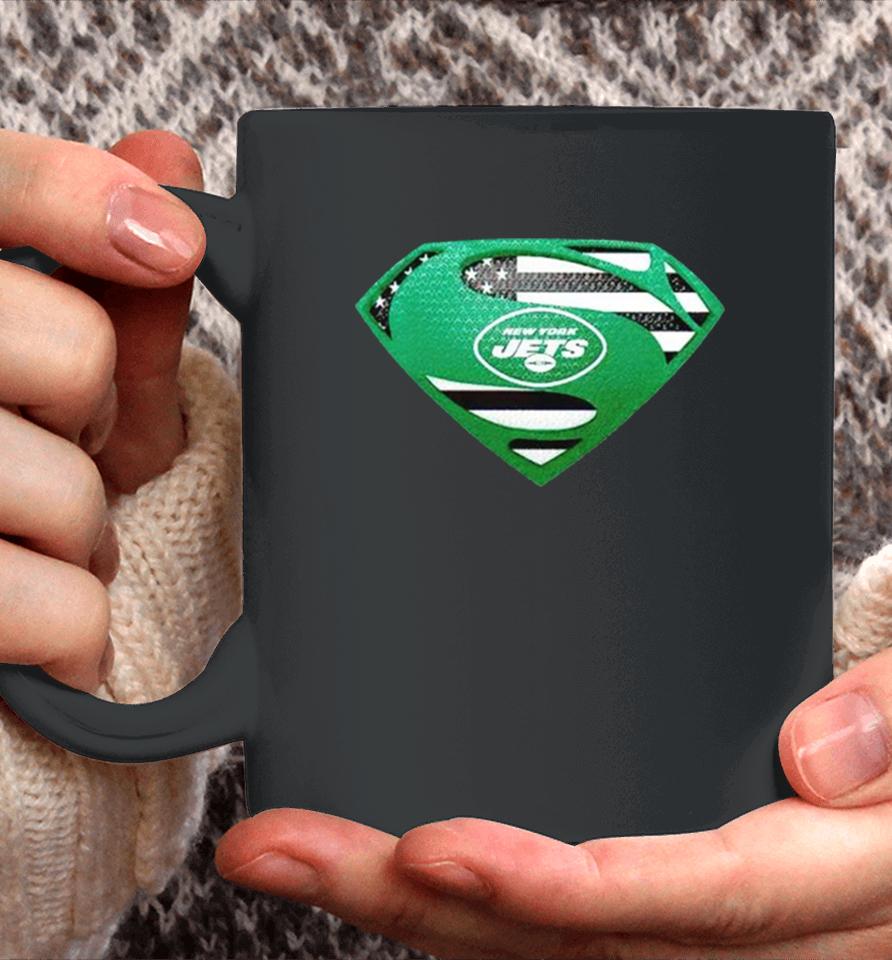 Usa Flag Inside New York Jets Superman Coffee Mug