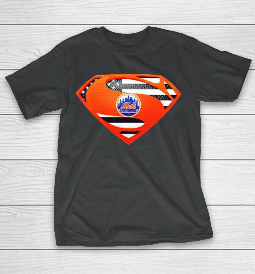 Usa Flag Inside New York Mets Superman T-Shirt