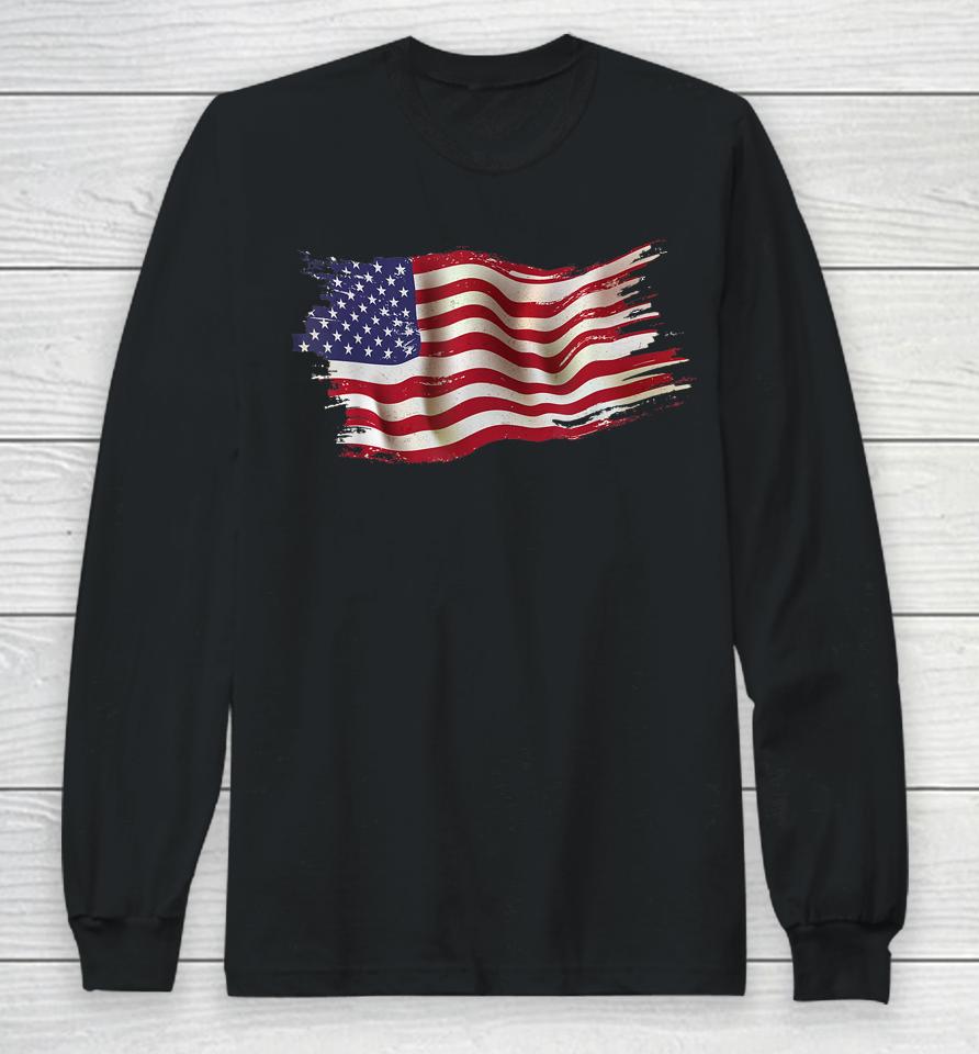 Usa Flag Patriotic 4Th Of July America Day Of Independence Long Sleeve T-Shirt