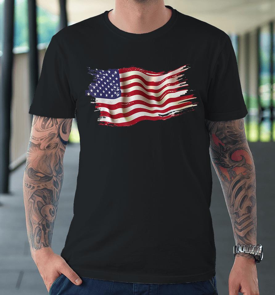 Usa Flag Patriotic 4Th Of July America Day Of Independence Premium T-Shirt
