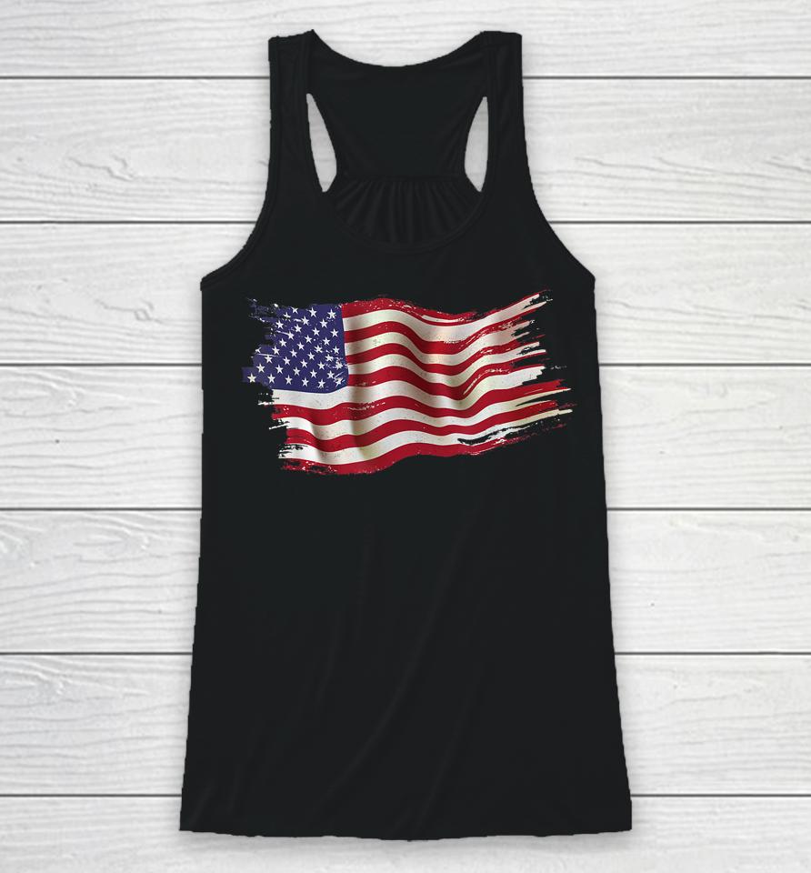 Usa Flag Patriotic 4Th Of July America Day Of Independence Racerback Tank