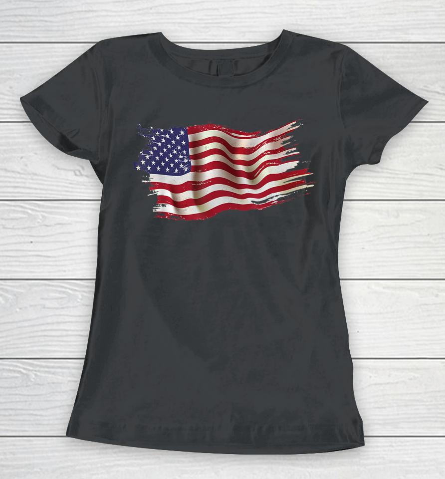 Usa Flag Patriotic 4Th Of July America Day Of Independence Women T-Shirt
