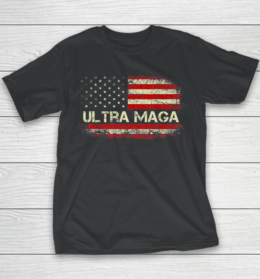 Usa Flag Vintage Ultra Maga Youth T-Shirt