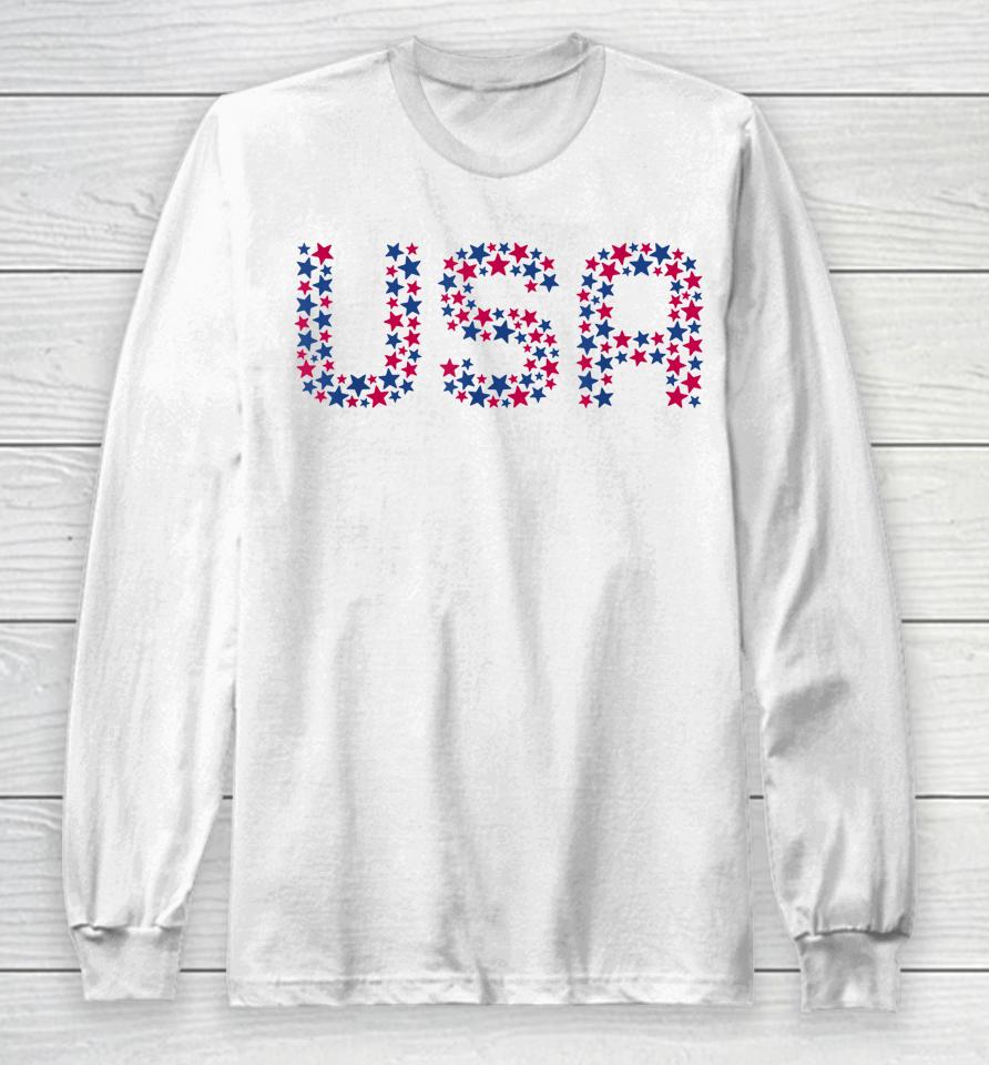 Usa Patriotic American Stars 4Th Of July Long Sleeve T-Shirt