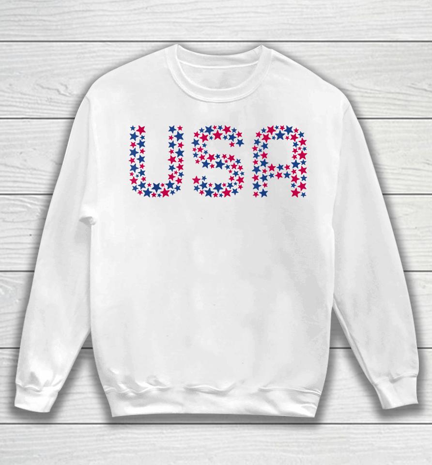 Usa Patriotic American Stars 4Th Of July Sweatshirt