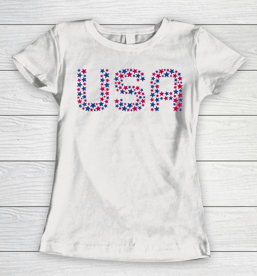 Usa Patriotic American Stars 4Th Of July Women T-Shirt