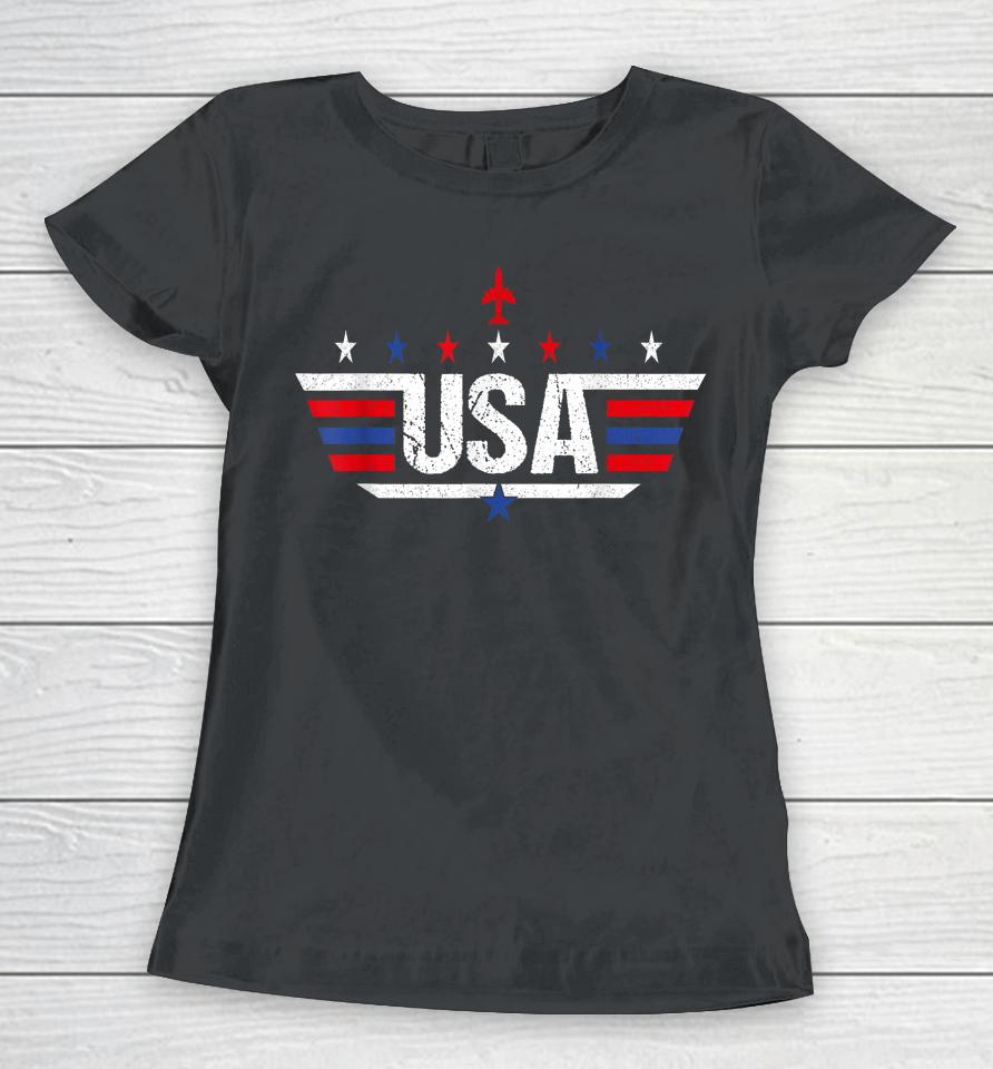Usa Shirt For Women Men Kids Patriotic American Flag Women T-Shirt
