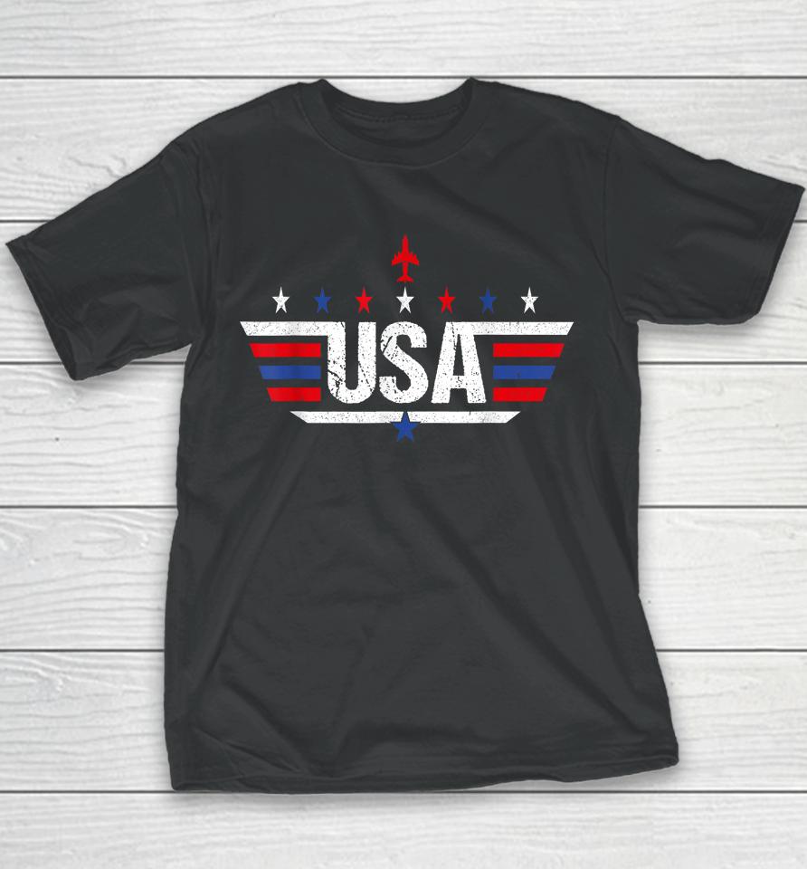 Usa Shirt For Women Men Kids Patriotic American Flag Youth T-Shirt