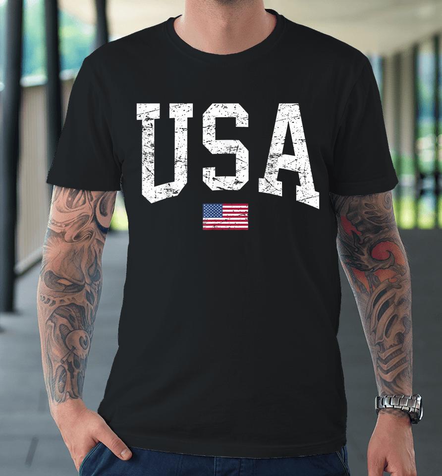 Usa Shirt Patriotic American Flag Distressed Premium T-Shirt