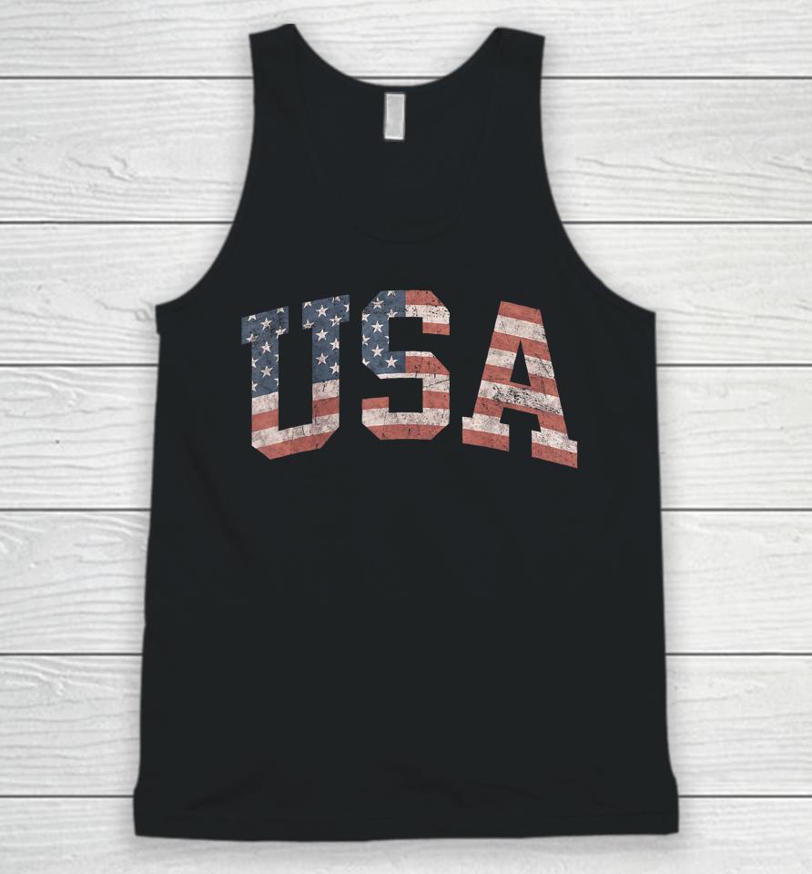 Usa Shirt Women Men Kids Patriotic American Flag Distressed Unisex Tank Top