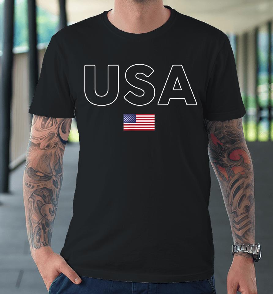 Usa T Shirt Patriotic American Flag July 4Th Premium T-Shirt