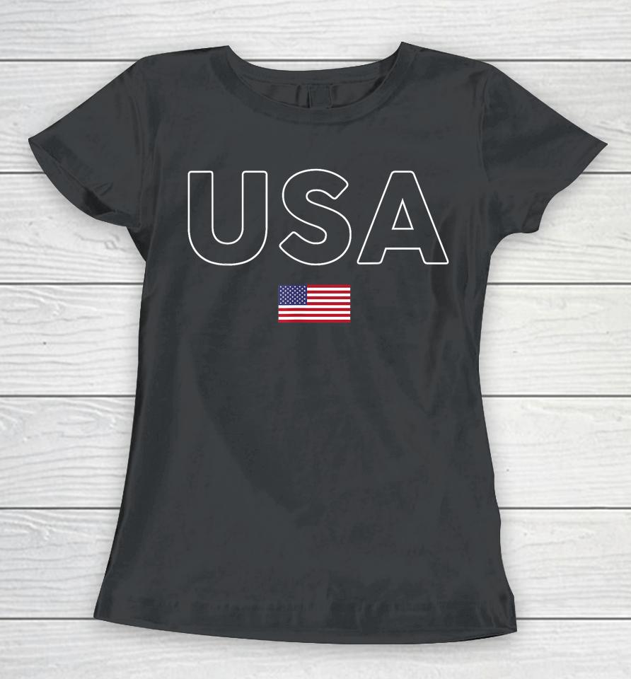 Usa T Shirt Patriotic American Flag July 4Th Women T-Shirt