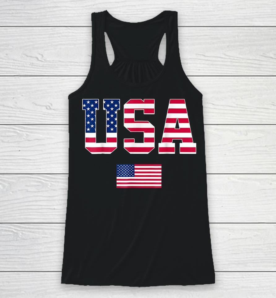 Usa T Shirt Women Men Patriotic American Flag 4Th Of July Racerback Tank