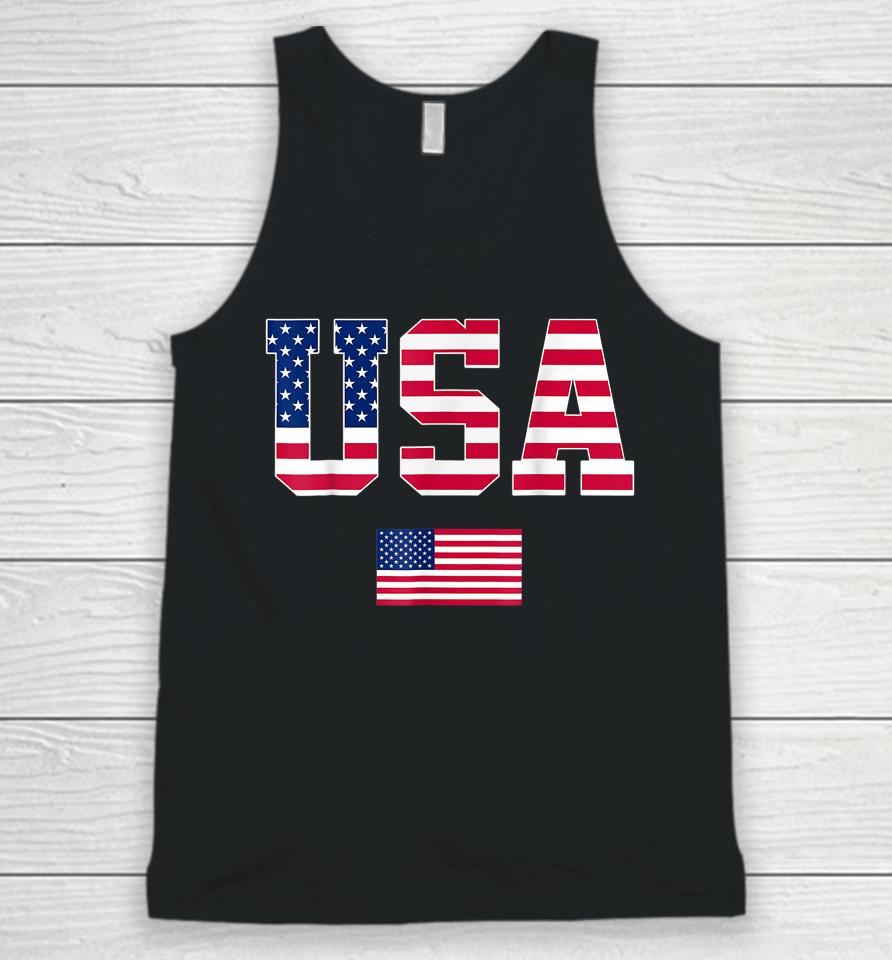 Usa T Shirt Women Men Patriotic American Flag 4Th Of July Unisex Tank Top