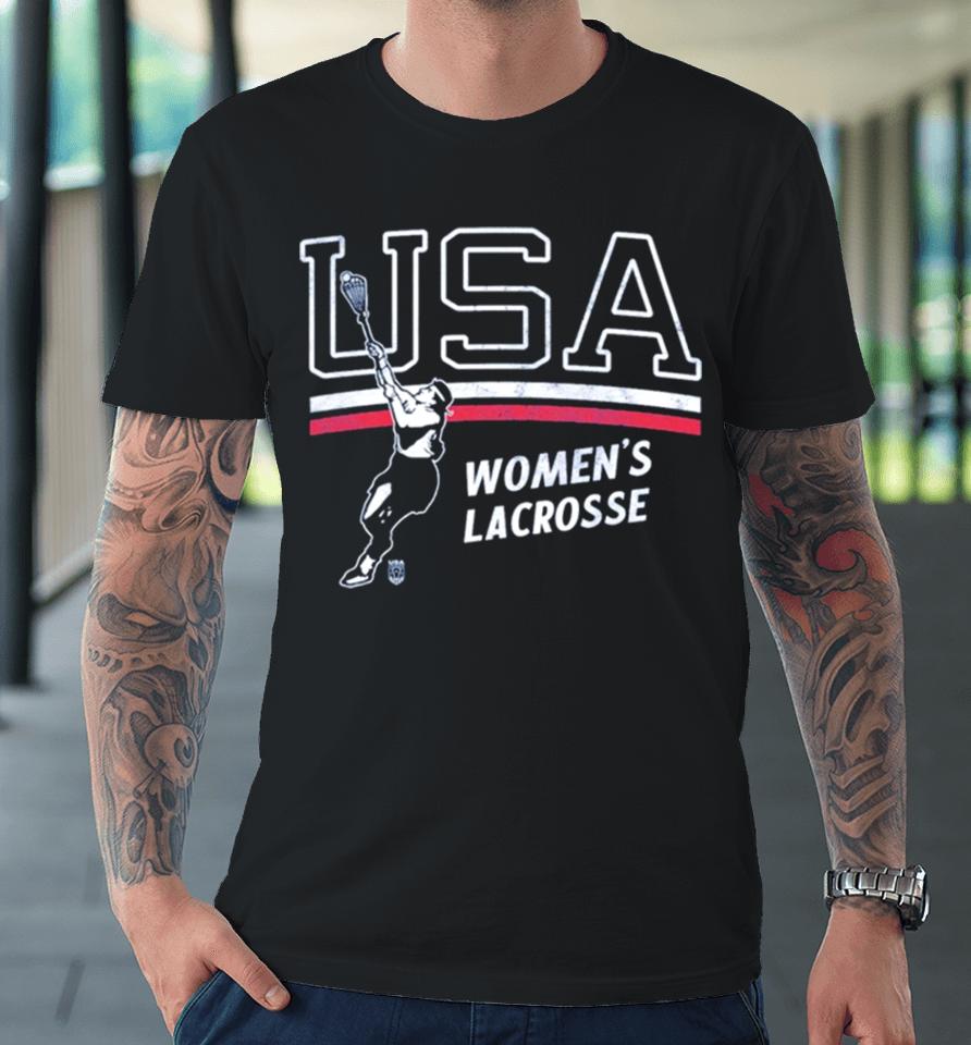 Usa Women’s Lacrosse Premium T-Shirt
