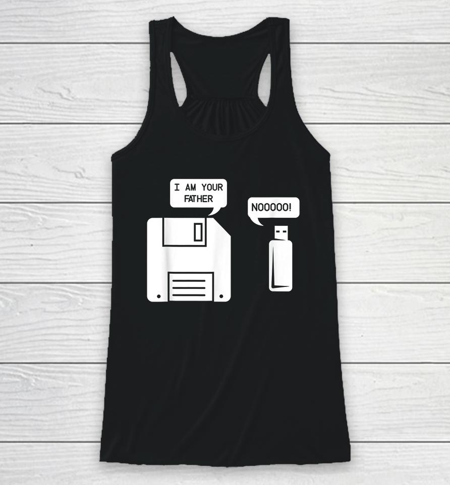 Usb Floppy Disk I Am Your Father Racerback Tank
