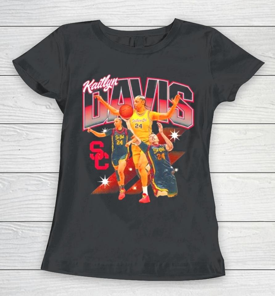 Usc Trojans 2024 Ncaa Women’s Basketball Kaitlyn Davis 2023 – 2024 Post Season Women T-Shirt