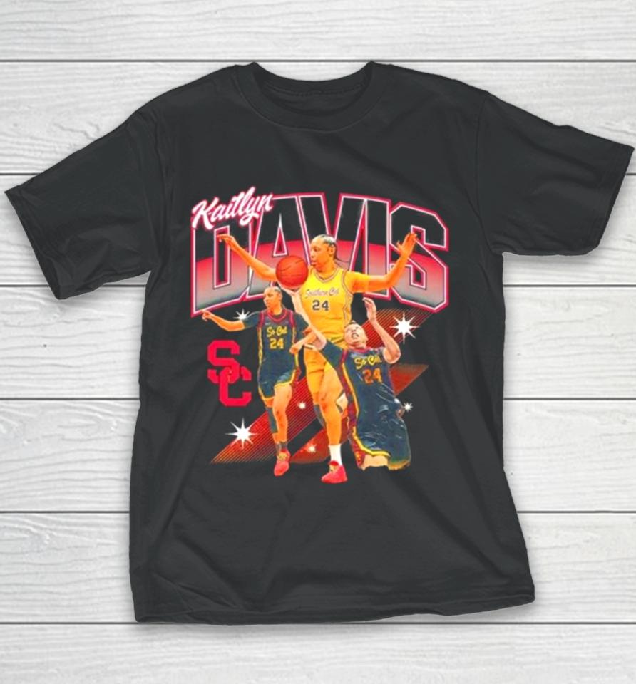 Usc Trojans 2024 Ncaa Women’s Basketball Kaitlyn Davis 2023 – 2024 Post Season Youth T-Shirt