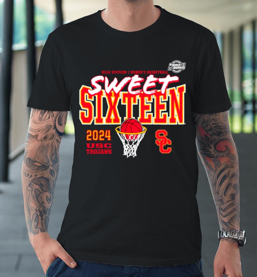 Usc Trojans 2024 Ncaa Women’s Basketball Tournament March Madness Sweet 16 Fast Break Premium T-Shirt