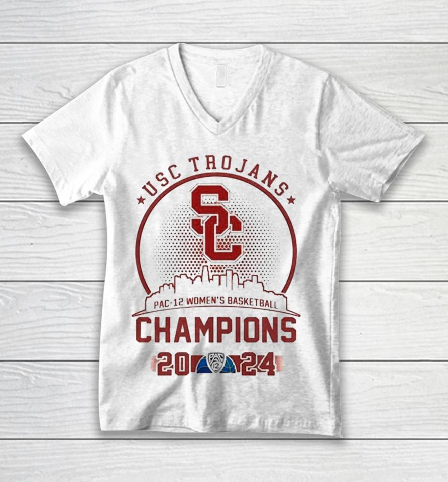 Usc Trojans 2024 Pac 12 Champions Unisex V-Neck T-Shirt