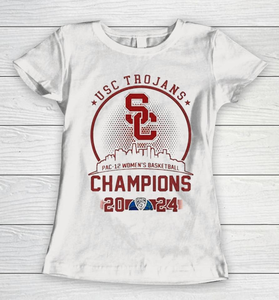 Usc Trojans 2024 Pac 12 Champions Women T-Shirt