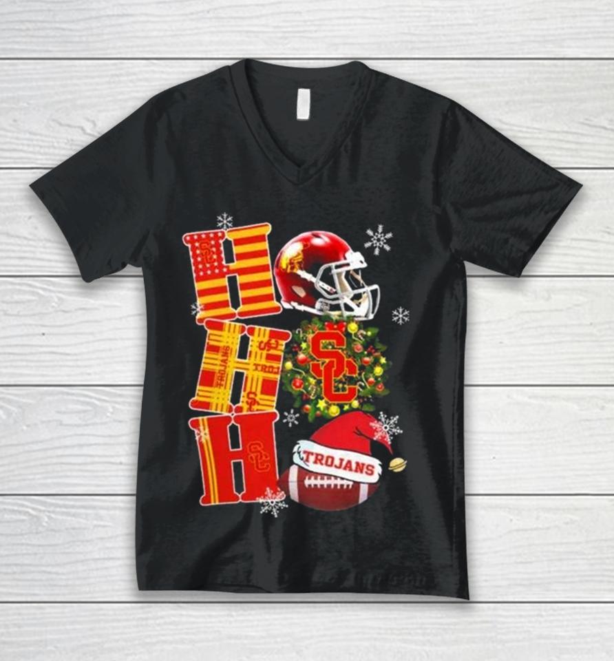 Usc Trojans Ncaa Ho Ho Ho Christmas Unisex V-Neck T-Shirt