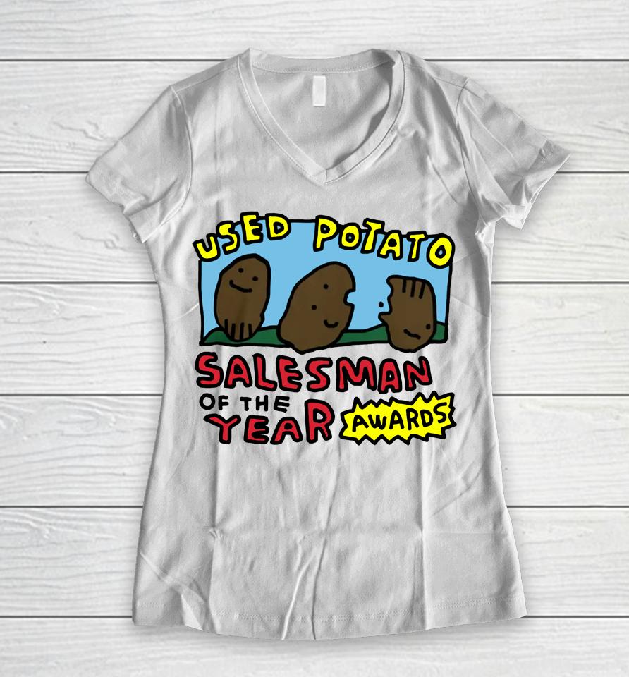 Used Potato Salesman Of The Year Women V-Neck T-Shirt